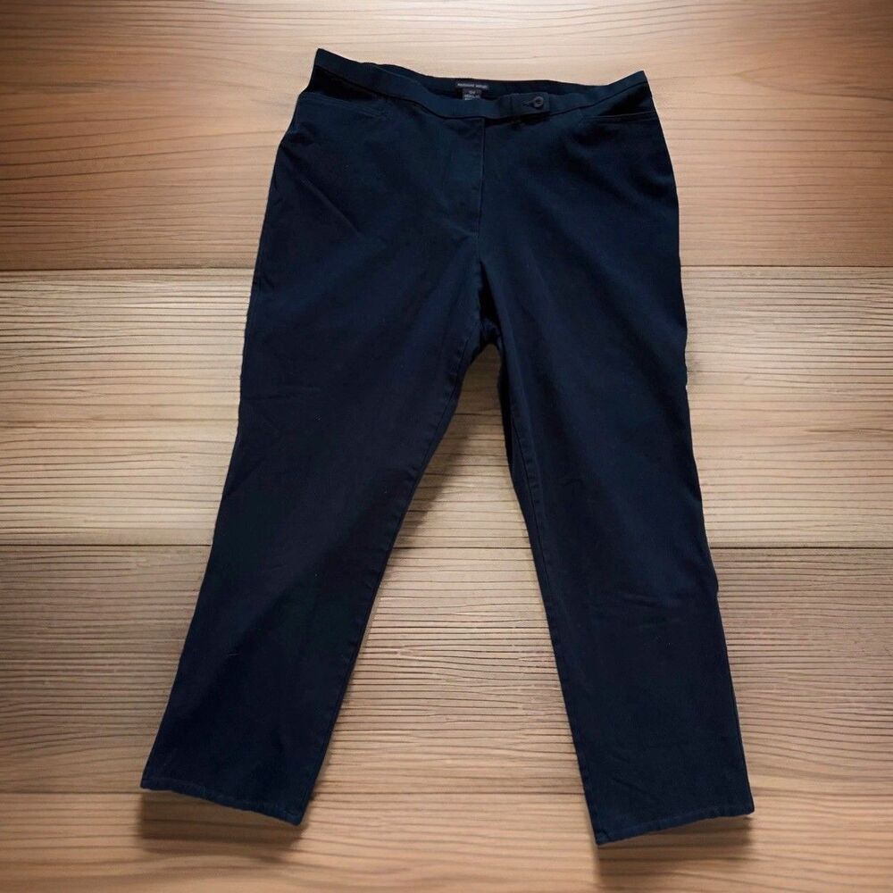 Westbound Navy Blue Chino Pants Womens Size 18W Cotton Straight Leg Stretch